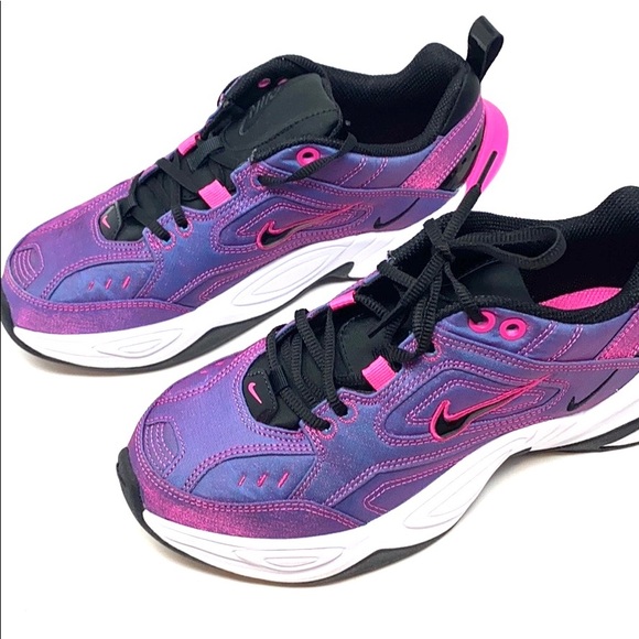 nike m2k tekno sneakers in iridescent pink and blue